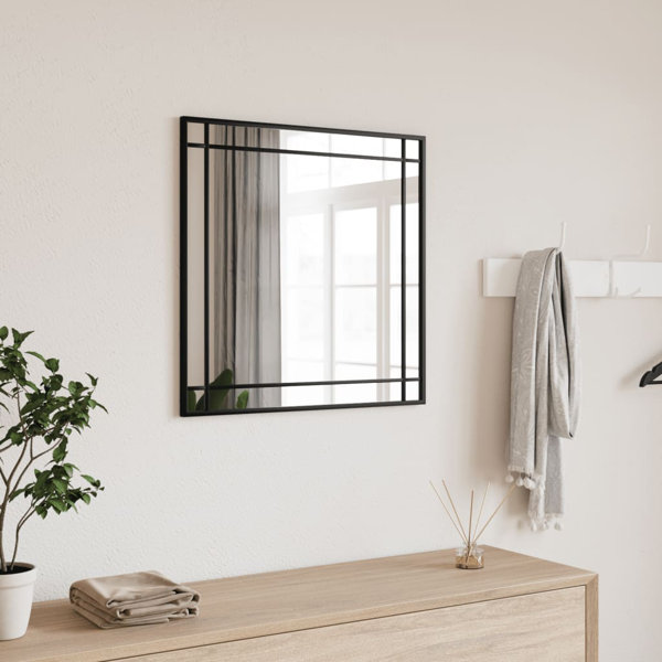 17 Stories Misa Square Metal Wall Mirror Wayfair.co.uk